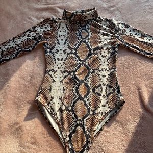 Snake skin print body suit
